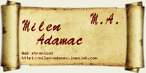 Milen Adamac vizit kartica
